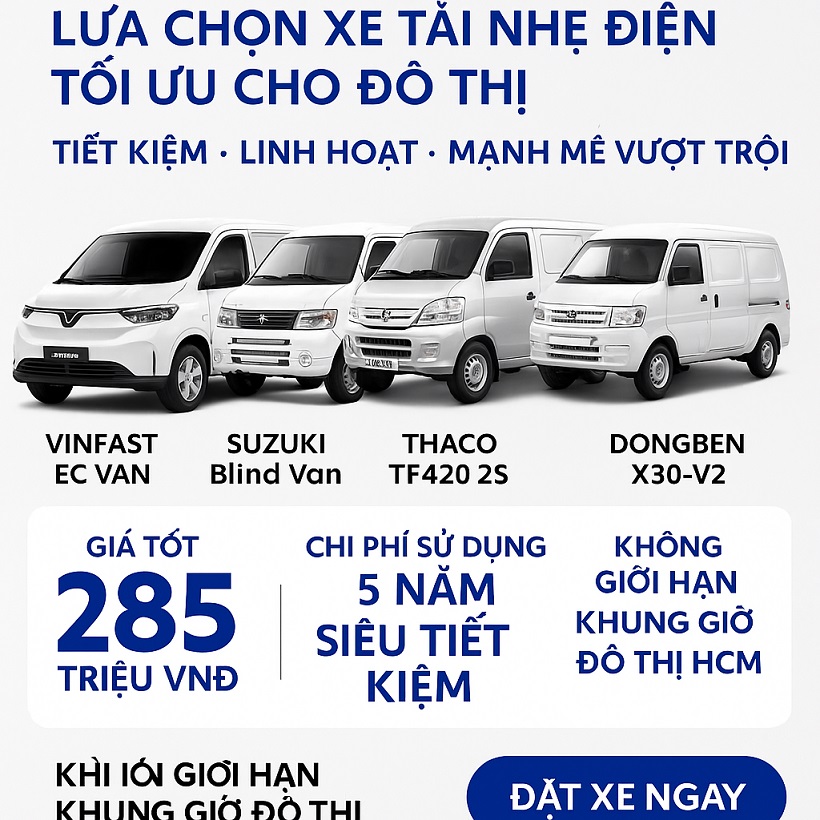 So sánh chi phí vận hành eC Van vs xe xăng